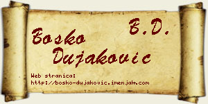Boško Dujaković vizit kartica